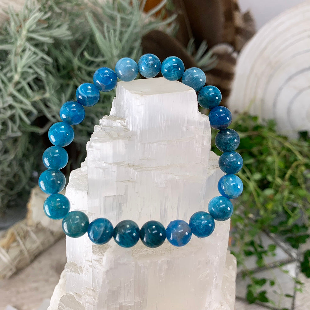 Mala Apatite Bracelet With Velvet Pouch