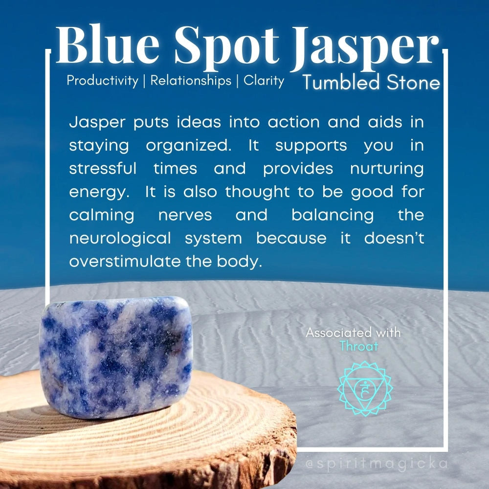 Blue Spot Jasper Tumbled Cube - tumbledstone