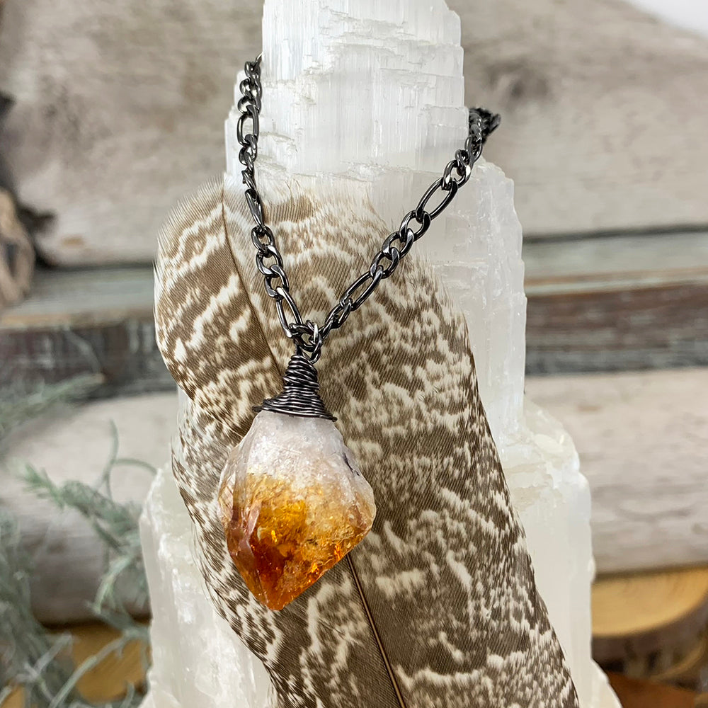 Citrine Wire Wrapped Pendant