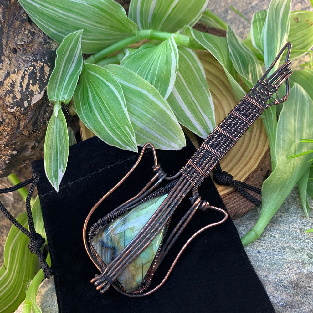 Labradorite Guitar Pendant