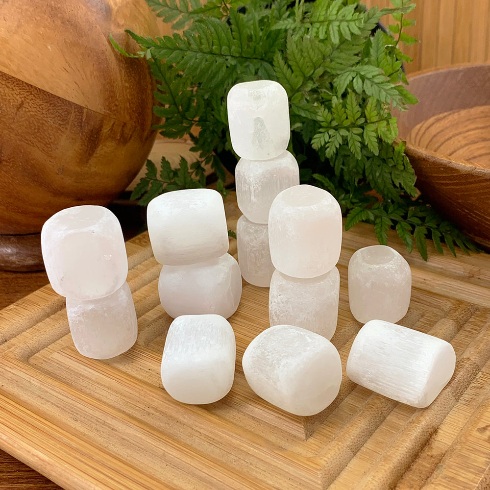 Selenite Tumbled Cube