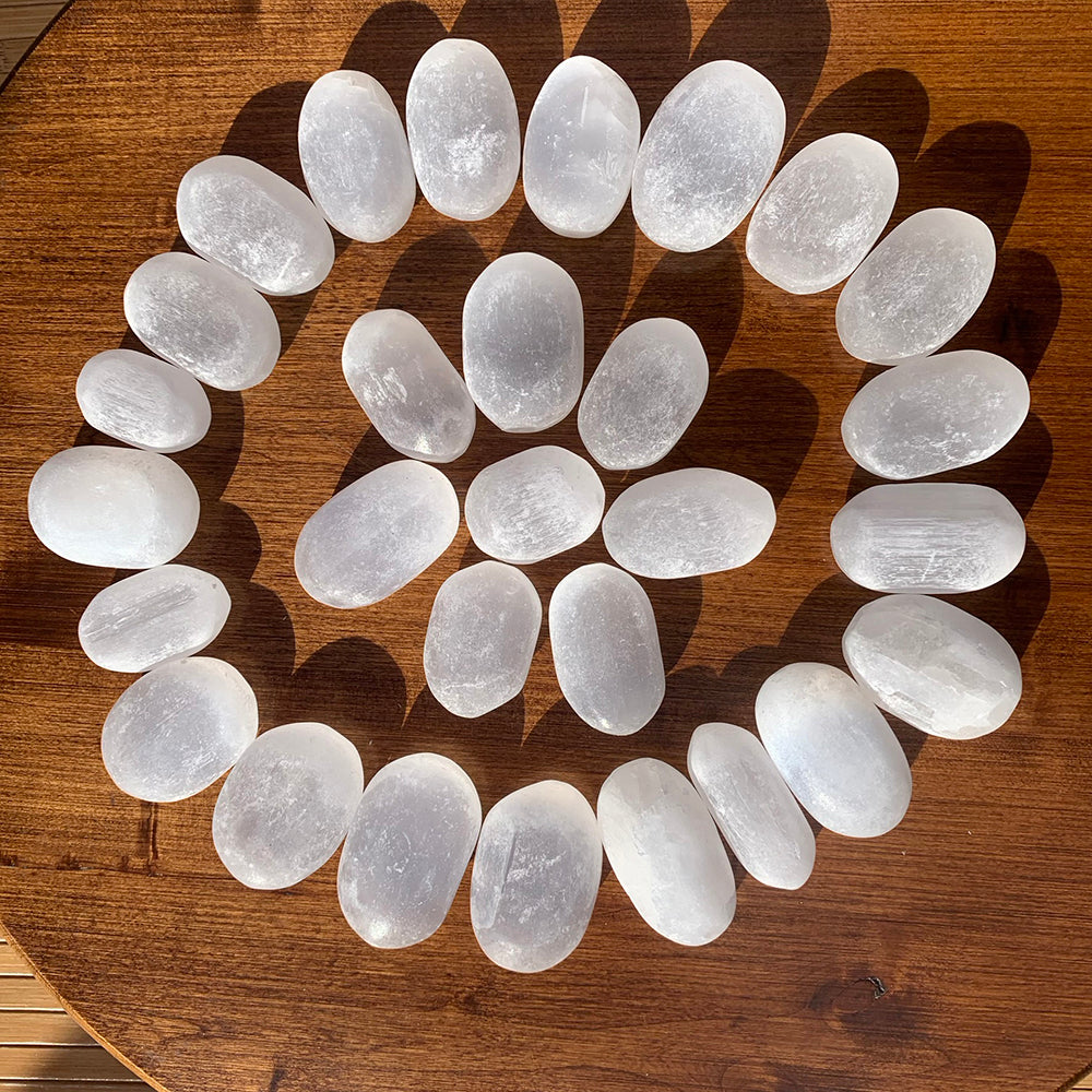 Selenite Ellipse Stones