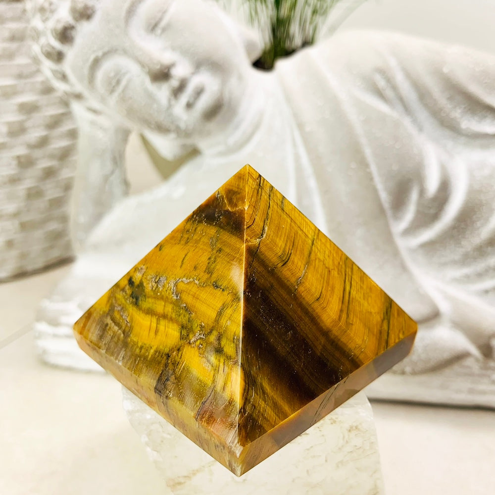 Tiger’s Eye Pyramid - Medium - pyramids